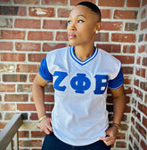 Zeta Phi Beta Blue White Baseball Jersey